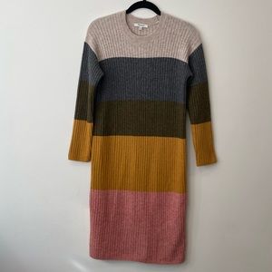 Made Well wool slim mid length stripped dress